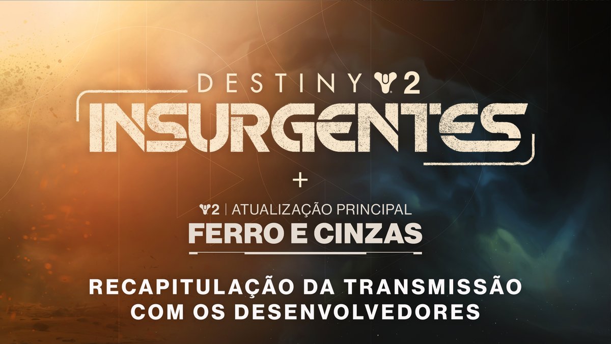 Confira a mais recente transmissão com os desenvolvedores sobre Destiny 2: Insurgentes, a atualização principal Ferro e Cinzas já disponível e mais.

Destiny 2: Insurgentes // 2 de dezembro de 2025

youtu.be/KKfGaCKbQOM