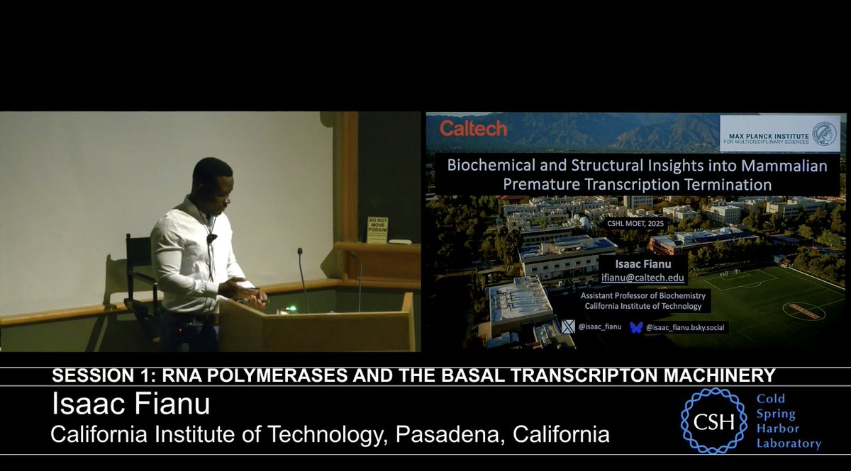 It was a pleasure to present <a href="/cshlmeetings/">CSHL Meetings</a>  Mechanisms of Eukaryotic Transcription conference. 
Watch my summary of how gene expression can be stopped using the link below. Thanks to the audiovisual team at <a href="/CSHL/">Cold Spring Harbor Laboratory</a> for recording.
lnkd.in/e5zxs24M
