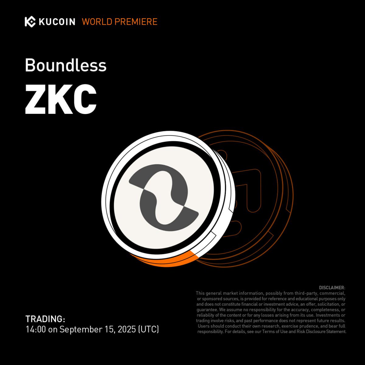 💎 إدراج Boundless (ZKC) على KuCoin! العرض العالمي الأول!
🤑 الإيداع سيفتح قريبًا (الشبكات المدعومة: BSC-BEP20 ، ETH-ERC20)
🚀 بدء تداول ZKC/USDT: الساعة 14:00 يوم 15 سبتمبر 2025 (بتوقيت UTC)
👉 تفاصيل الإدراج هنا!
kucoin.com/announcement/e…
#KuListing