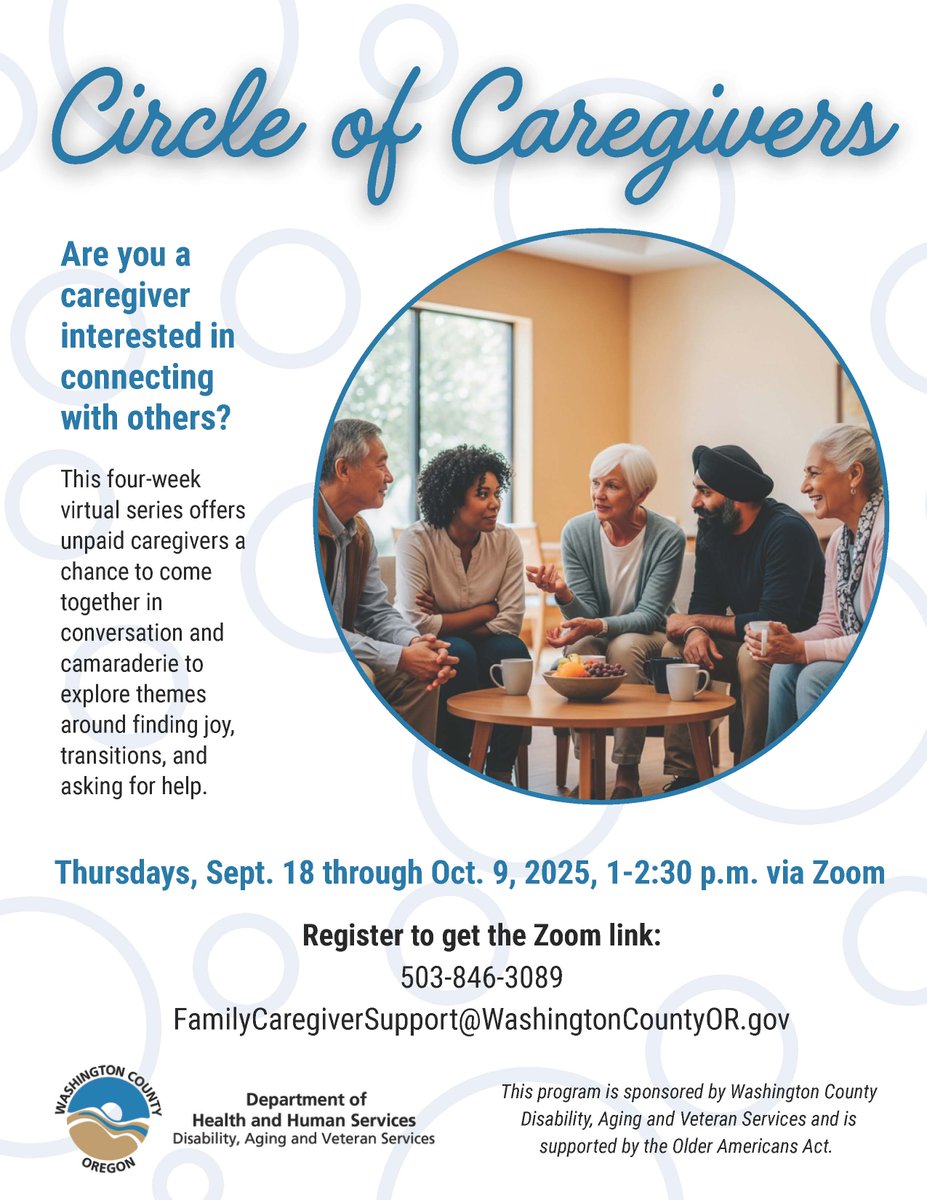 Alzheimer's Assoc. Oregon & Southwest Washington (@alzorswwa) on Twitter photo π Raising awareness about an October caregivers event, "Circles of Caregivers," presented by Washington County. <a href="/WashcoOregon/">Washington County</a> is doing important work and we've been grateful for collaboration over the years. #caregiving #washingtoncounty #dhs π Raising awareness about an October caregivers event, "Circles of Caregivers," presented by Washington County. <a href="/WashcoOregon/">Washington County</a> is doing important work and we've been grateful for collaboration over the years. #caregiving #washingtoncounty #dhs