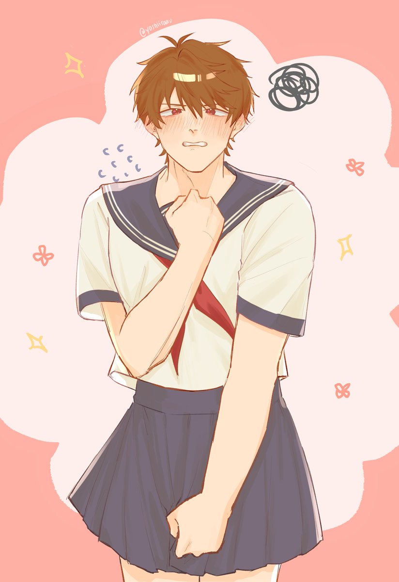 Yoshiiraav's tweet image. sailor uniform won&apos;t be that bad right?
#TearsOfThemis #未定事件簿 #lukepearce #夏彦