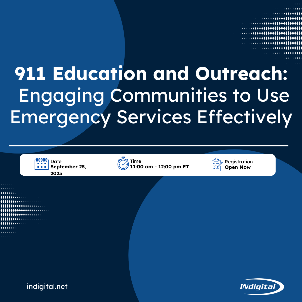 911 education and outreach matter.

On September 25 at 11 AM ET, we’re bringing together leaders who’ve built impactful programs to answer that question in communities nationwide.

Register here 👉 hubs.la/Q03HCmgy0