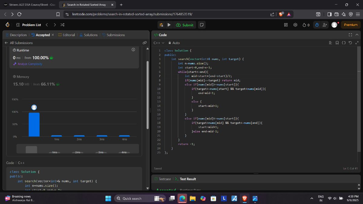 sahu_ipesh's tweet image. Day 18 and 19 of #100daysofcode

Solved 4 DSA problems:

-&amp;gt;Find Minimum in Rotated Sorted Array

-&amp;gt;Search in Rotated Sorted Array

-&amp;gt;  Search in Rotated Sorted Array II (with duplicates)

-&amp;gt;Find Rotation Count

#buildinpublic #dsa