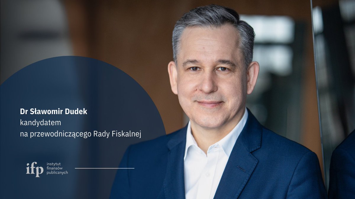 Instytut Finansów Publicznych (@ifp_orgpl) on Twitter photo ⚡️📢Z ogromną satysfakcją i radością informujemy, że dr Sławomir Dudek <a href="/DudSlaw/">Sławomir Dudek</a> znalazł się w gronie kandydatów zgłoszonych przez <a href="/MF_GOV_PL/">Ministerstwo Finansów</a> Ministra Finansów na stanowisko przewodniczącego Rady Fiskalnej.
Dla zagwarantowania niezależności i wiarygodności, członkowie Rady muszą ⚡️📢Z ogromną satysfakcją i radością informujemy, że dr Sławomir Dudek <a href="/DudSlaw/">Sławomir Dudek</a> znalazł się w gronie kandydatów zgłoszonych przez <a href="/MF_GOV_PL/">Ministerstwo Finansów</a> Ministra Finansów na stanowisko przewodniczącego Rady Fiskalnej.
Dla zagwarantowania niezależności i wiarygodności, członkowie Rady muszą