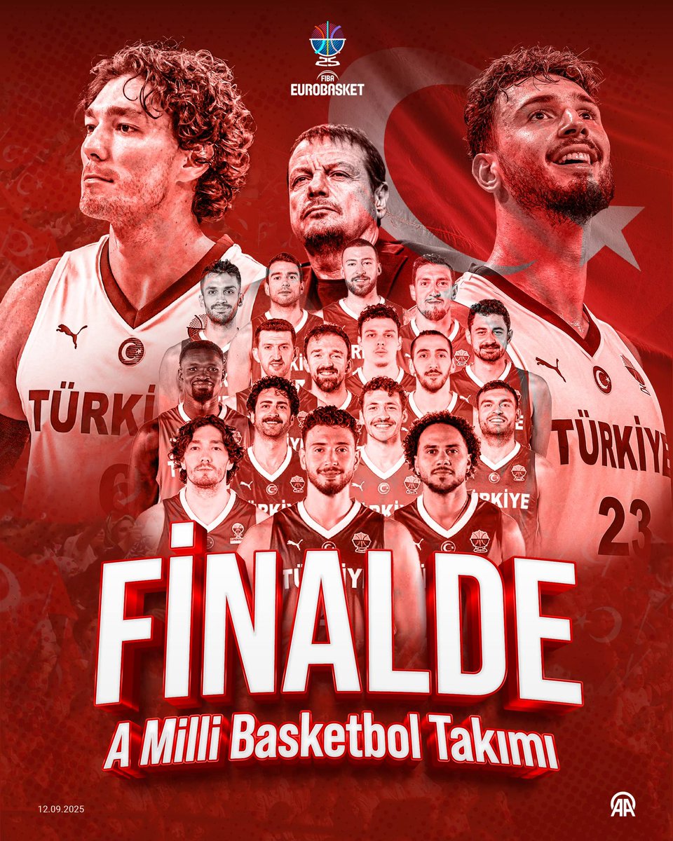 TARİH YAZIYORUZ! 🏀

A Milli Basketbol Takımımız, Avrupa Basketbol Şampiyonası’nda FİNALDE!

Haydi #12DevAdam kapanışa şampiyonluk yakışır! 🇹🇷