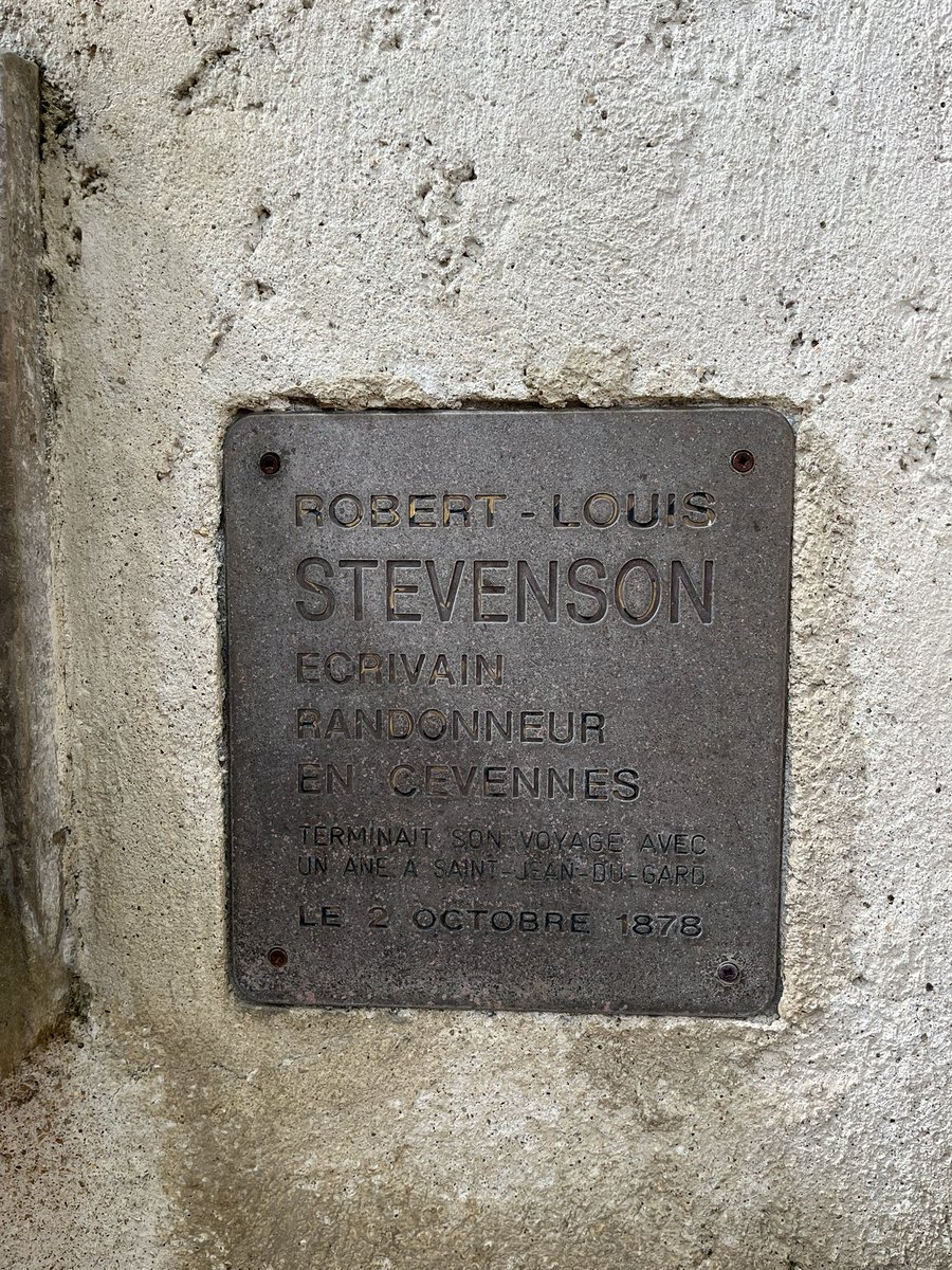 A magnificent fountain (or whatever name you would give this?) to commemorate the writer Robert Louis Stevenson in Saint Jean du Gard, France, where he completed his “Travels with a Donkey in the Cévennes” on 2 Oct 1878. A local man once told me, “He gave us back our history.”