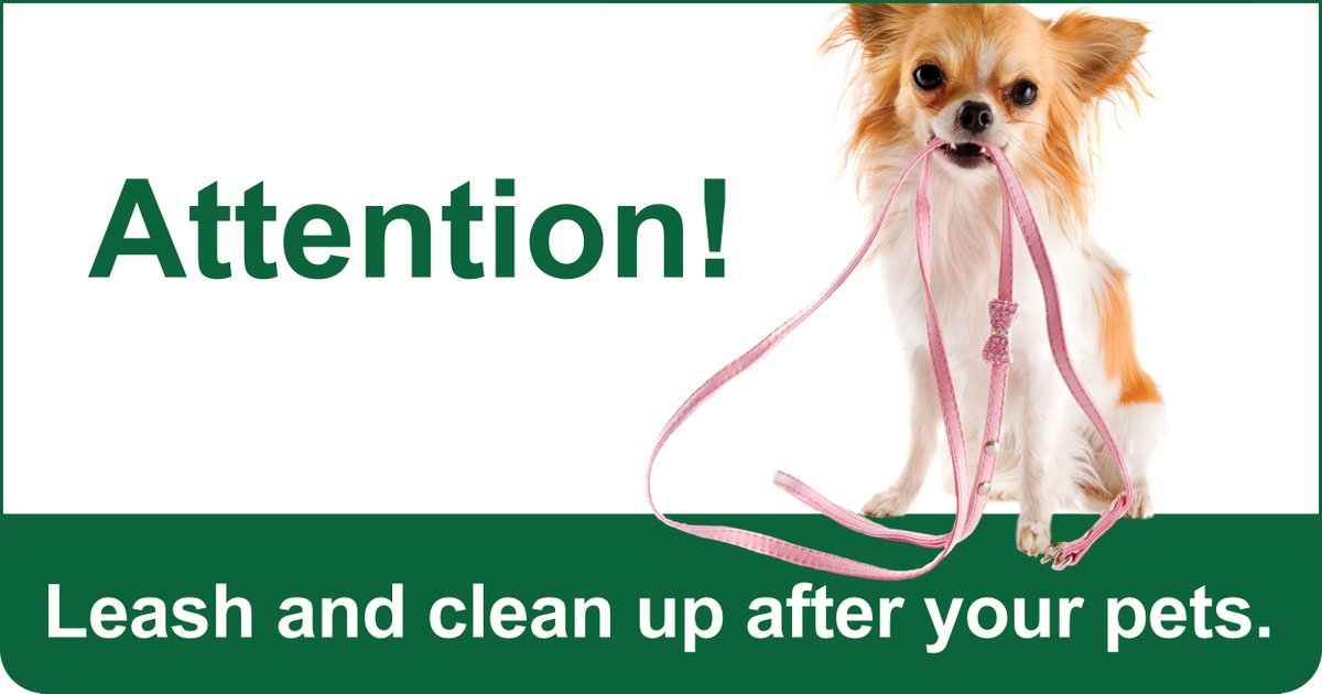 Planning on heading out to our parks this weekend? Your dog can get seriously hurt if it gets lost in our natural wooded park areas. Be sure to leash and clean up after your pets.