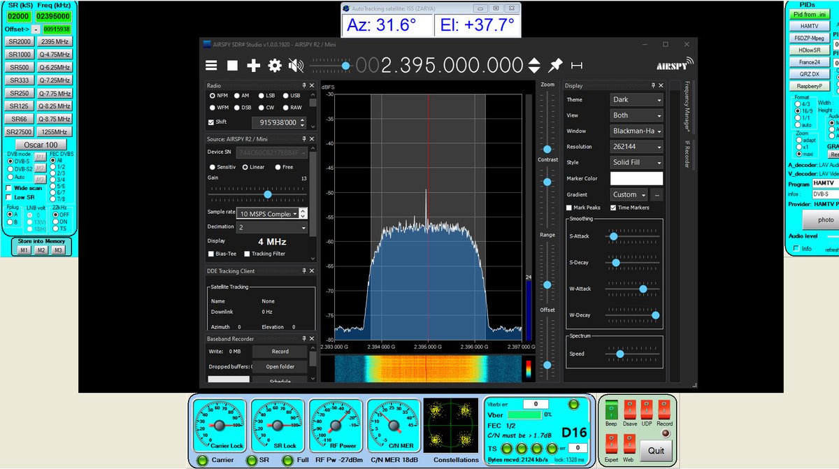 supertrack_it's tweet image. Quite a good carrier from #ISS HAMTV on 2395 MHz  over Italy