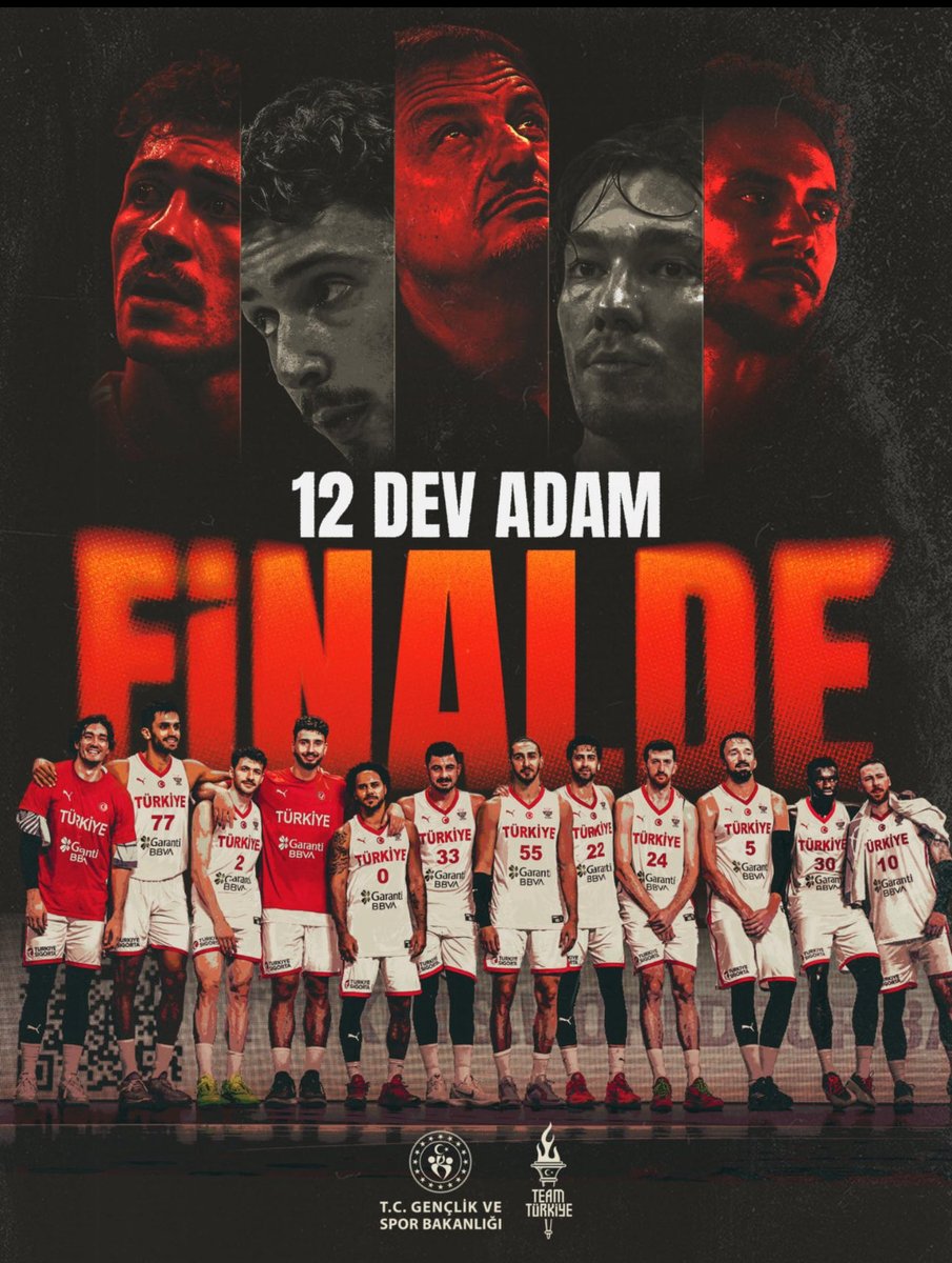 Finalin adı Türkiye! 🇹🇷
Bu gurur hepimizin.
Bize şampiyonluk yakışır🏆
Tebrikler #12DevAdam 👏🏻