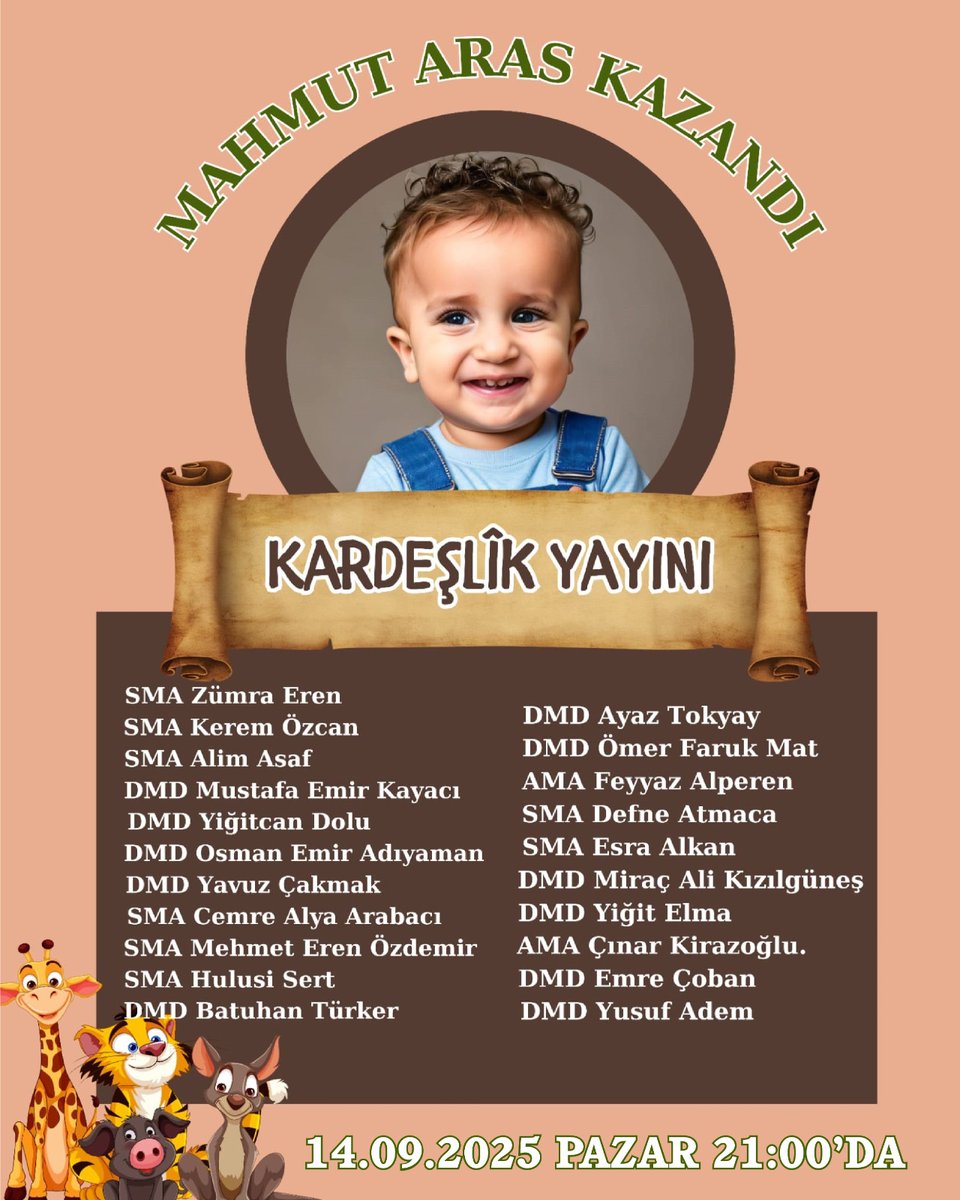 KARDEŞLİK YAYINI 

CUMA, CUMARTESİ VE PAZAR GÜNÜ 
SAAT: 21:00'DA
İNSTAGRAM CANLI YAYINIMIZA TÜM DOSTLARIMIZI DAVET EDİYORUZ. 

GELİN TEDAVİYE MUHTAÇ YAVRULARIMIZIN HİKAYELERİNİ KENDİLERİNDEN DİNLEYİN.