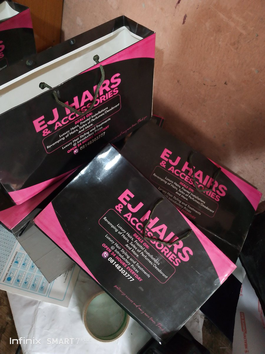 ONYEBUCHUKWUPE1's tweet photo. Your brand deserves to be seen in style 😎. Just wrapped up this bag design for EJ Hairs &amp; Accessories clean finish. 
DM if you want urs.
#GraphicDesign #Packaging #BagDesign #BusinessBranding https://t.co/Tioyeyy7Au
