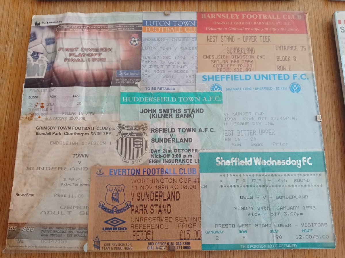 HuntaThePunta2's tweet photo. Some old paper tickets I found in the loft the other day from the 90s. #SAFC #PaperTickets #90sFootball @retrofootballnw @ALS_Fanzine @SunderlandAFC @RokerReport https://t.co/LOAFVHp0Xb
