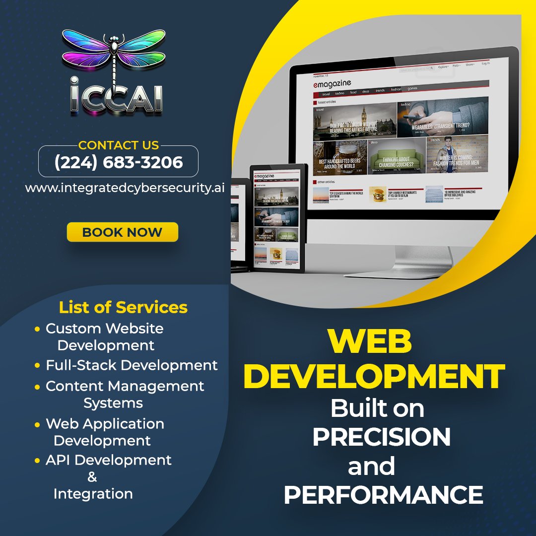 Integratecybers's tweet image. At ICCAI, we specialize in delivering precision-built websites that drive results.
📲 Call us today: (224) 683-3206
🔗 Visit: integratedcybersecurity.ai
#WebDevelopment #FullStackDevelopment #WebApplications #BusinessGrowth #CustomWebsites #DigitalSolutions #TechInnovation    #ICCAI