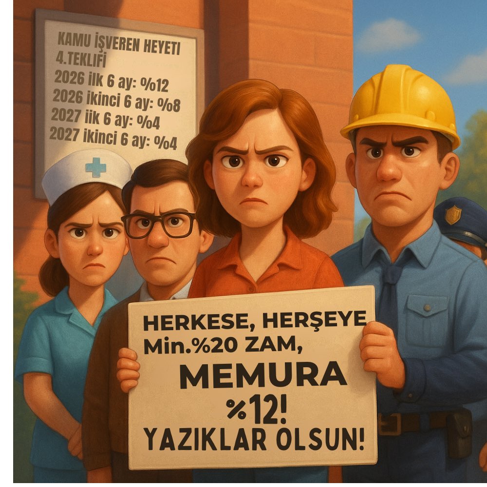 Herkese herşeye min %20 zam, 

Memura %11 Zam!..  Yazıklar Olsun!.. 

 #MemuraEkProtokolŞart