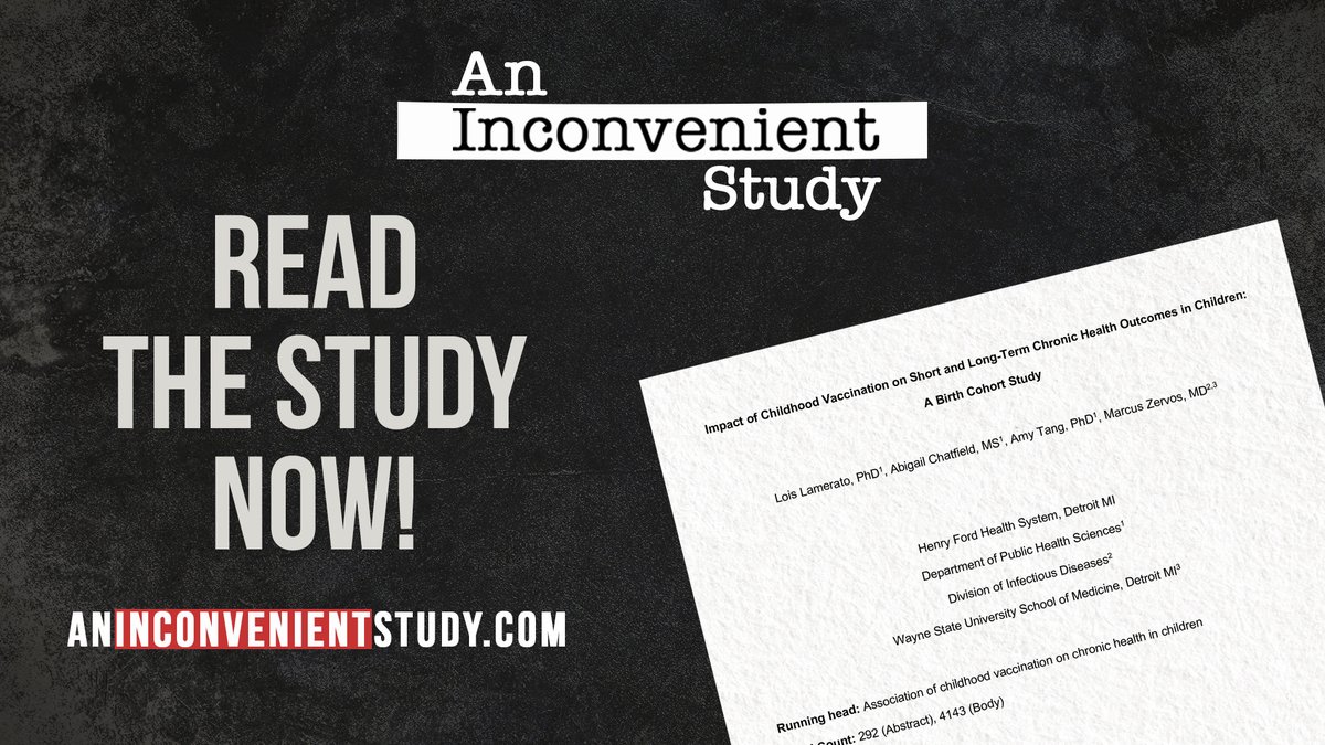 🚨IT’S OUT! The hidden Henry Ford Vax vs Unvax Study 

The Study at the heart of the film 'An Inconvenient Study' – presented by Aaron Siri, Esq. in the recent bombshell Senate hearing with Senator Ron Johnson – is AVAILABLE NOW! (see comments)