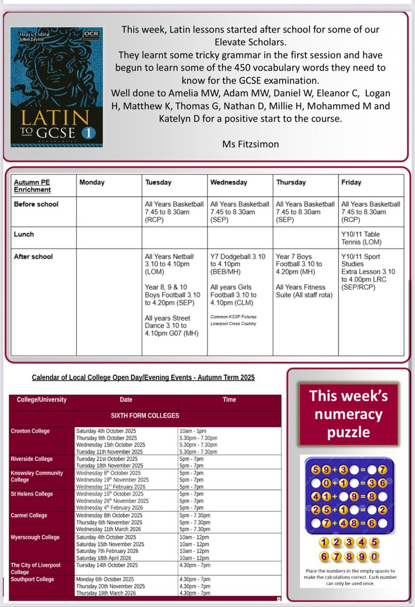 LDA families. Here is a copy of the week’s Newsletter which includes a message from our Headteacher Miss Gowan and information about the LDA enrichment programme. Faculty of the Week is science 🧪 🔥 💦 🧫