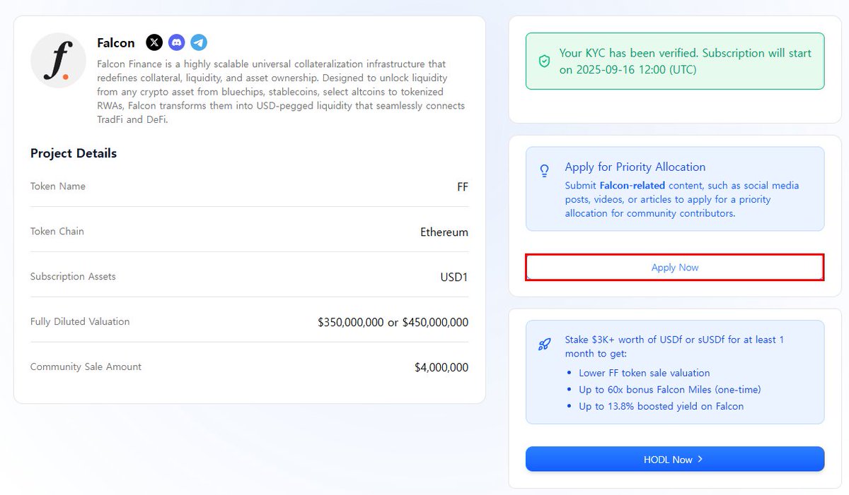 [<a href="/falconfinance/"></a> 비들패드 $FF 세일 준비하기]

이번엔 비들패드에서 토큰 세일이 진행되네요
계속 토큰 세일 나오는 걸 보니 확실히 불장은 불장이다

아무튼 저는 Falcon 세일 참여 예정인데,
세일 조건들이 좀 복잡해서 정리해드리고자 합니다

- - - - -

1. 기본 정보
- DWF Labs에서 인큐베이팅한
