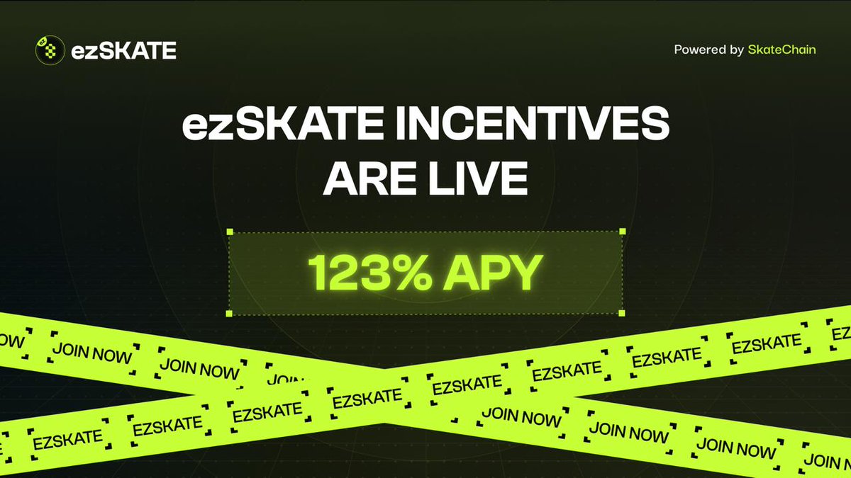 skate_chain's tweet image. ezSKATE Incentives are live.

Stake now on app.renzoprotocol.com/ezskate