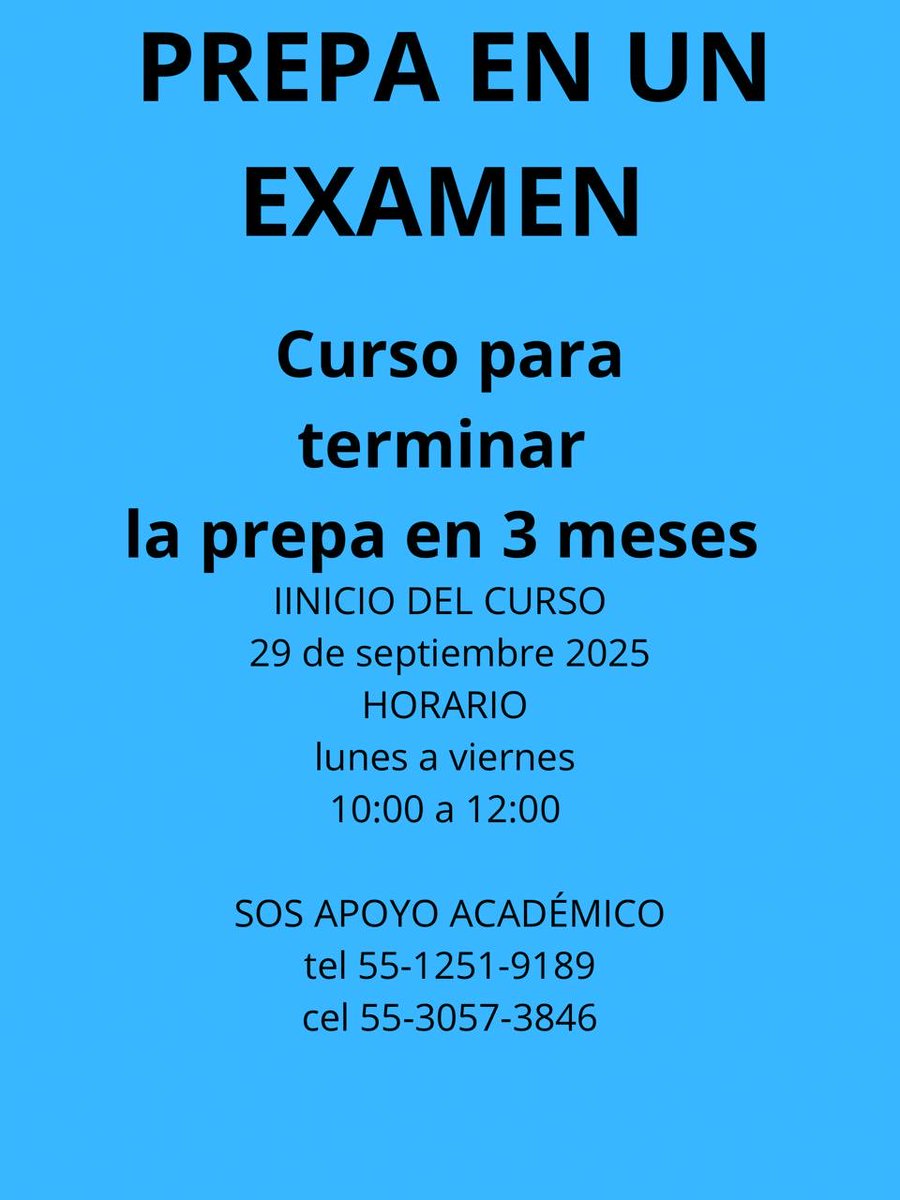 SOSacademico's tweet photo. Terminar la prepa este año es posible https://t.co/F2sHhn23L6