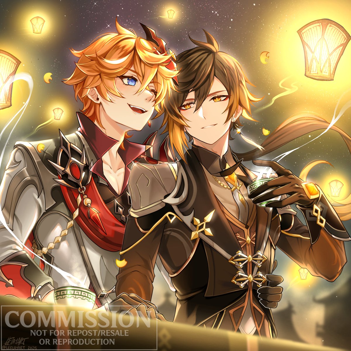 I draw Zhongli and Tartaglia together at long last!
Thank you so much for the opportunity - commission for <a href="/CoffeeFluffy/">CoffeeAndFluff☕💕</a> !!!