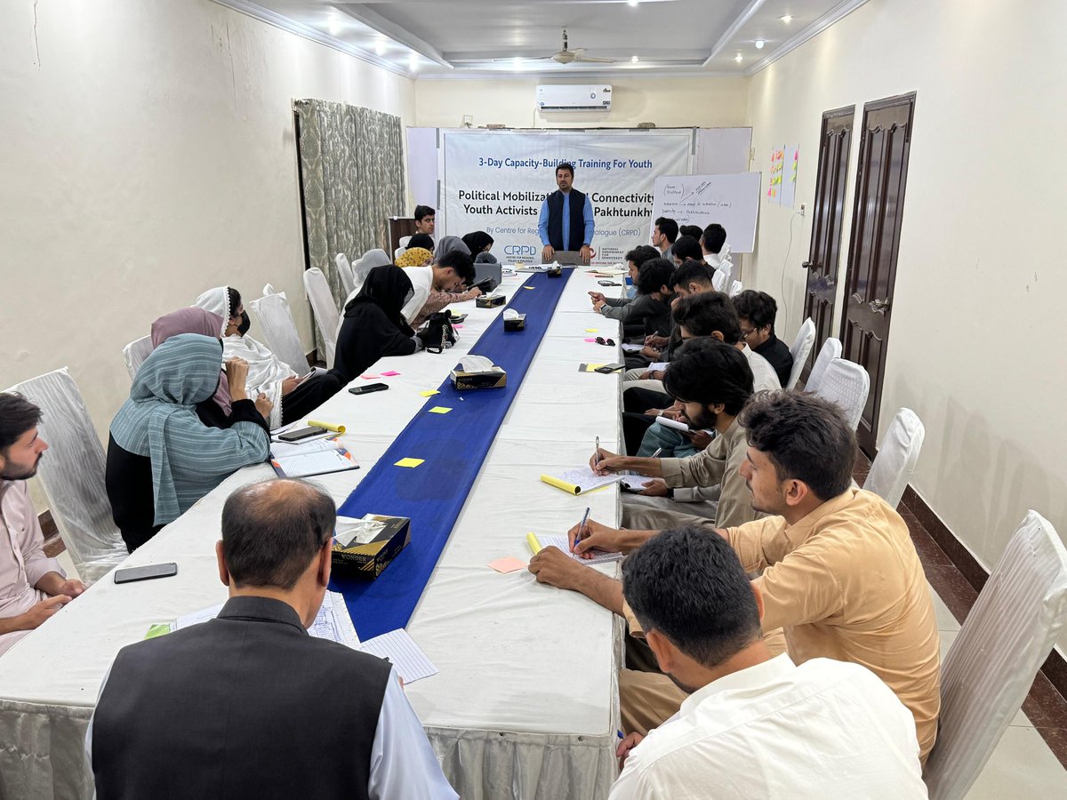 Day 1 of our 3-Day Capacity Building Training Workshop
on "Political Mobilization &amp; Connectivity of Youth Activists of Khyber Pakhtunkhwa"

Sessions by:
Mr. Mehran Wazir
Dr. Khadim Hussain
Dr. Abida Bano
 #Awareness #Democracy #Peace #Pluralism #Training #Learning