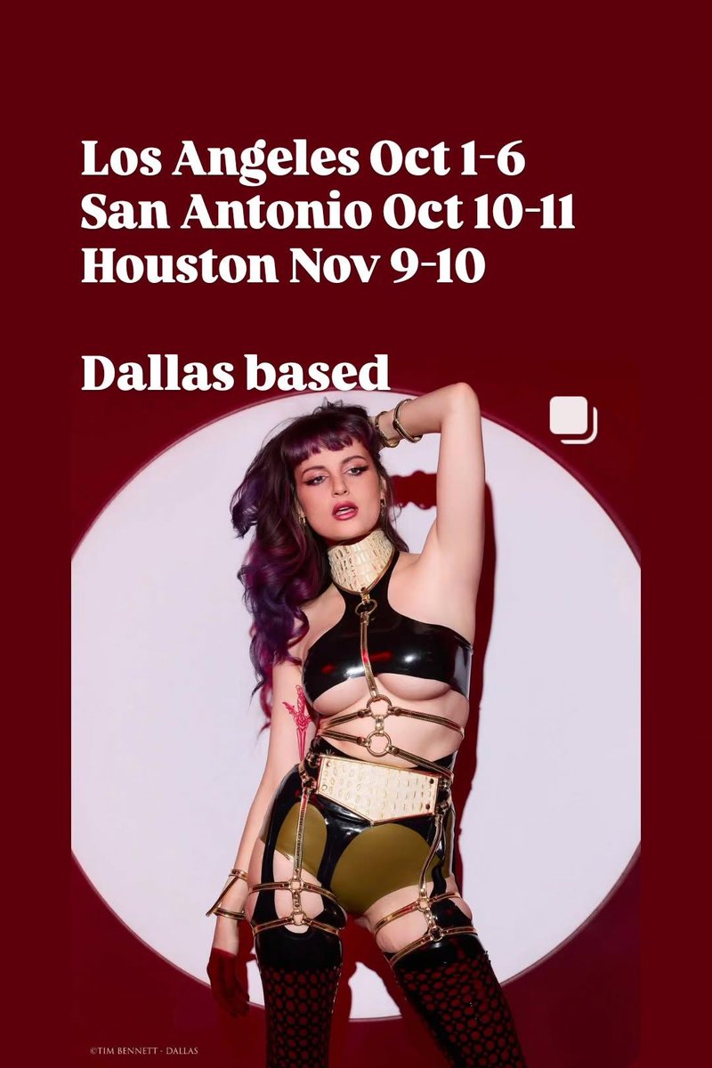 Goddess Petra Banx Fall 2025 tour dates. Los Angeles, San Antonio, &amp; Houston! Deposits required to book while on tour. All other dates in Dallas

APPROACH RESPECTFULLY 
petrabanx.com/domme/sub-app
PetraBanx@gmail.com 
989.305.5777