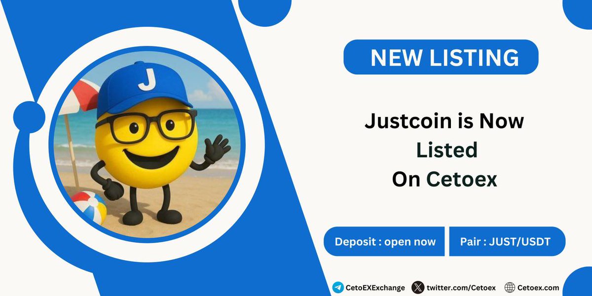 Cetoex's tweet photo. 📢 New Listing Alert 🚨
@JUSTCOINFUN (JUST) is Now Listed on #CetoEX!
💎Pair: JUST/USDT
💎Deposit: Open Now
💎Trading: Open Now
#justcoin #cetoex #newlisting https://t.co/OHy0xRBEy1