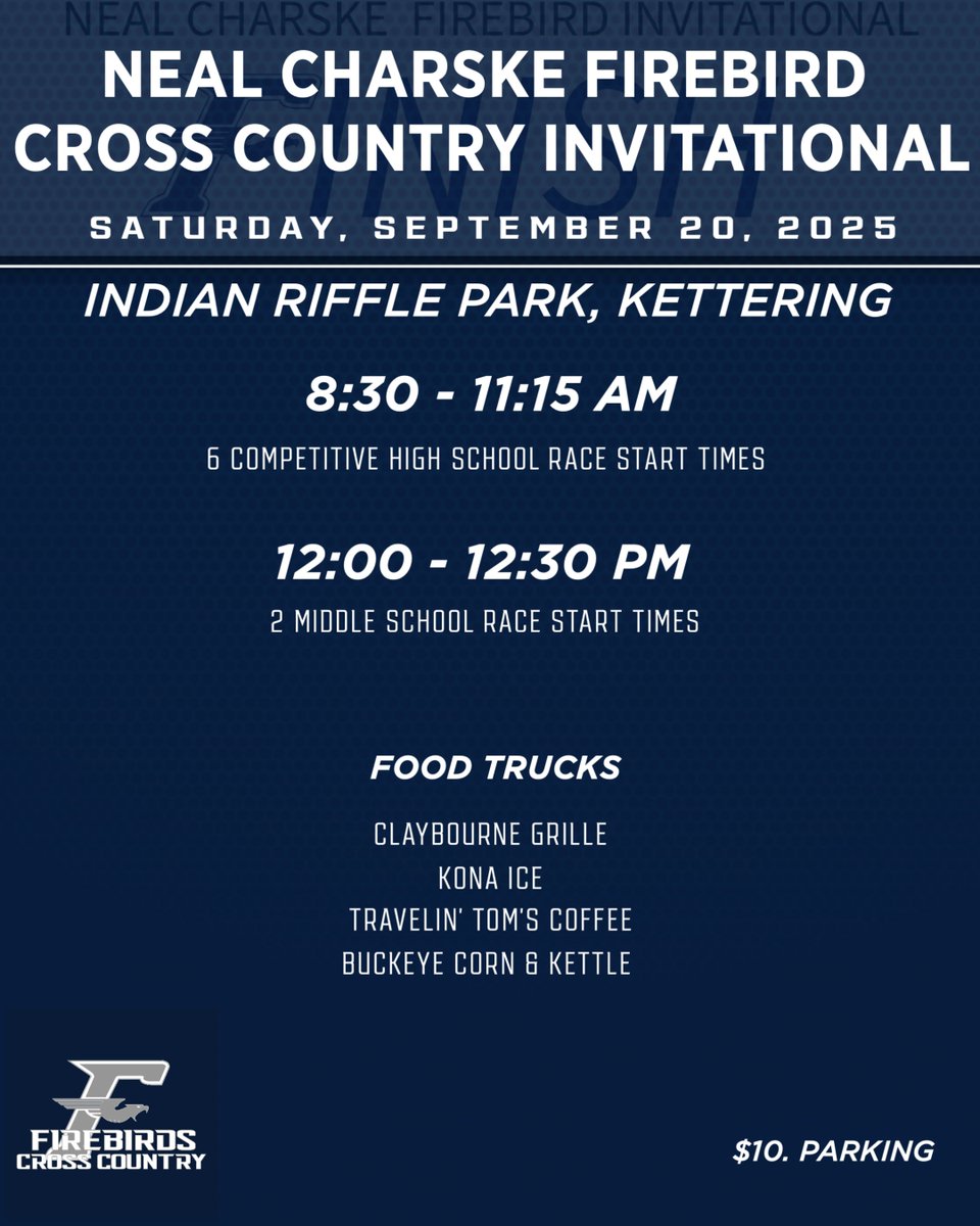 Mark your calendar and plan to come to Indian Riffle Park Saturday, 9/20 for some competitive racing and yummy breakfast/lunch/snack food truck vendors!