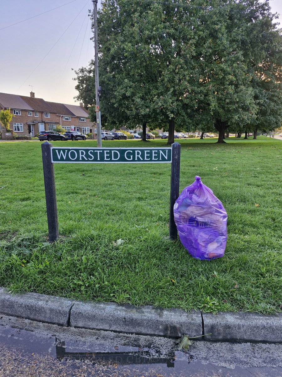 Day 649.
Day 650.
Bag 181 💜. 
Had a busy week catching up with all my volunteering commitments. A total reset was needed, &amp; I'm a lot happier now I've done it. Celebrated by taking Mrs Norris out for a litter pick and a good soaking in the rain. I spoil her. 😂 <a href="/reigatebanstead/">Reigate & Banstead Borough Council</a>