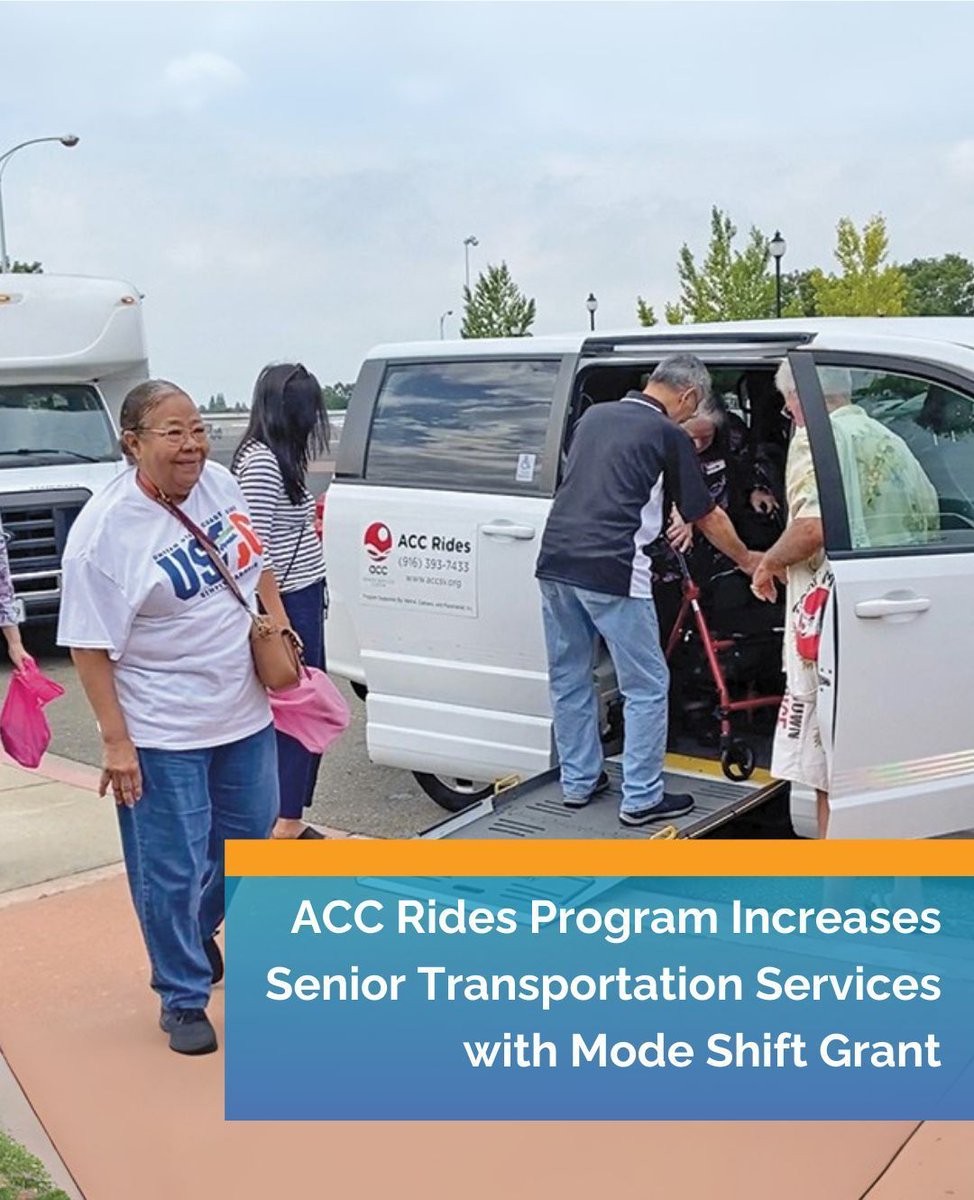 A SACOG Mode Shift Grant awardee, the Asian Community Center of Sacramento Valley (ACC), boosted their ACC Rides program to provide transportation for senior community members and reduce driving through its vanpool model. 

Learn more: buff.ly/0dCwtzY