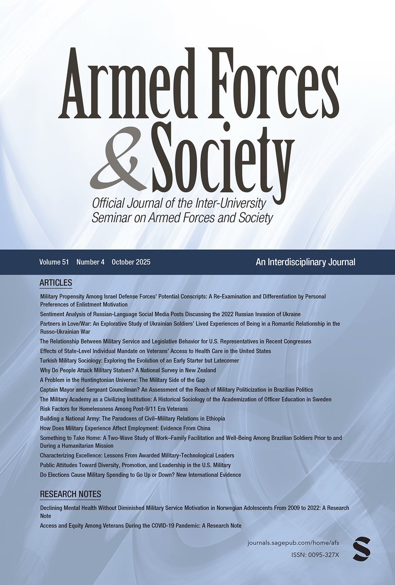 Our October 2025 Issue is now available! Check it out here! #NewIssue journals.sagepub.com/toc/AFS/current