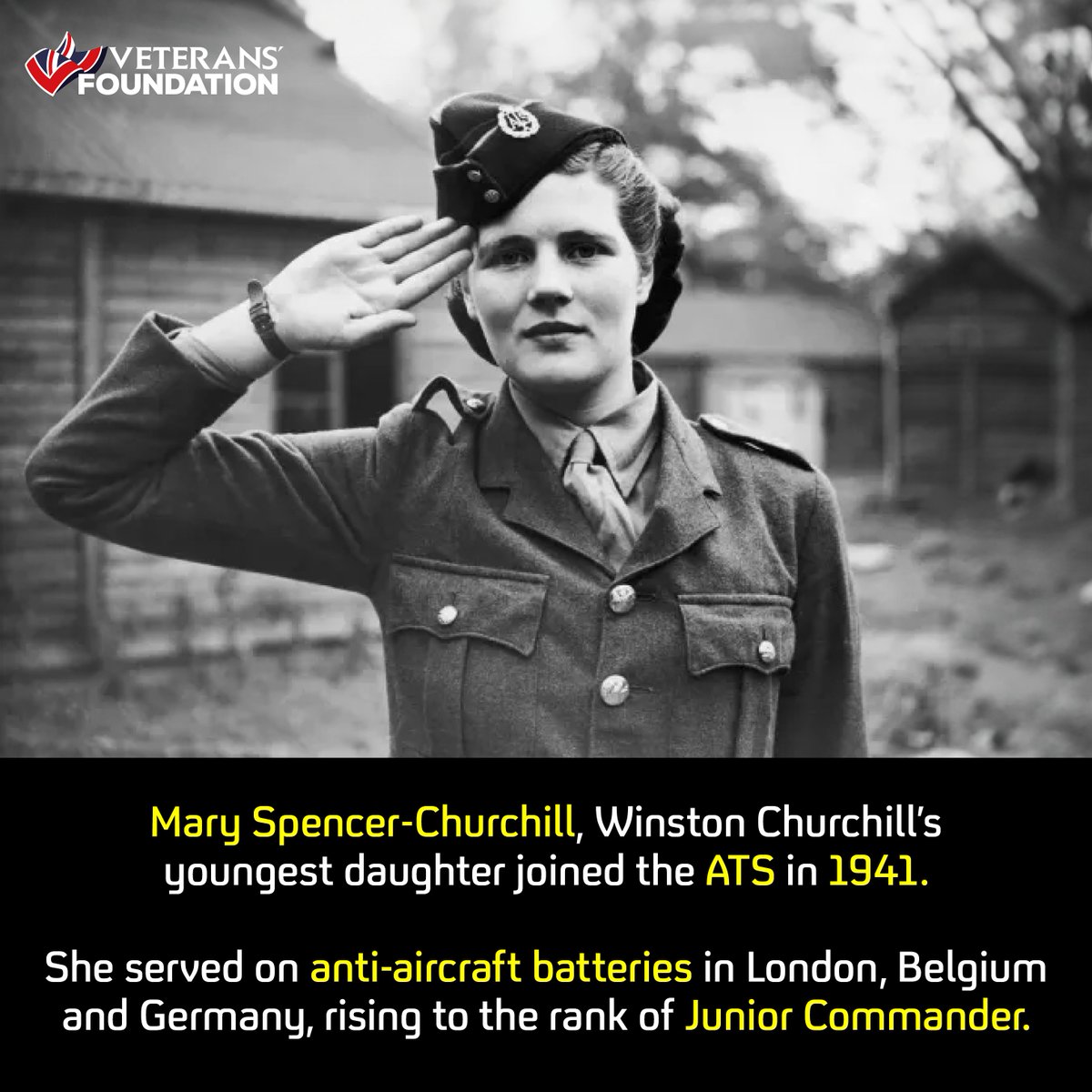 Did you know? 🤔🇬🇧

Mary Spencer-Churchill, the youngest daughter of Prime Minister Winston Churchill, served in uniform during WW2.

She worked in mixed anti-aircraft units in London, Belgium, and Germany, one of the closest roles women could get to combat at the time.