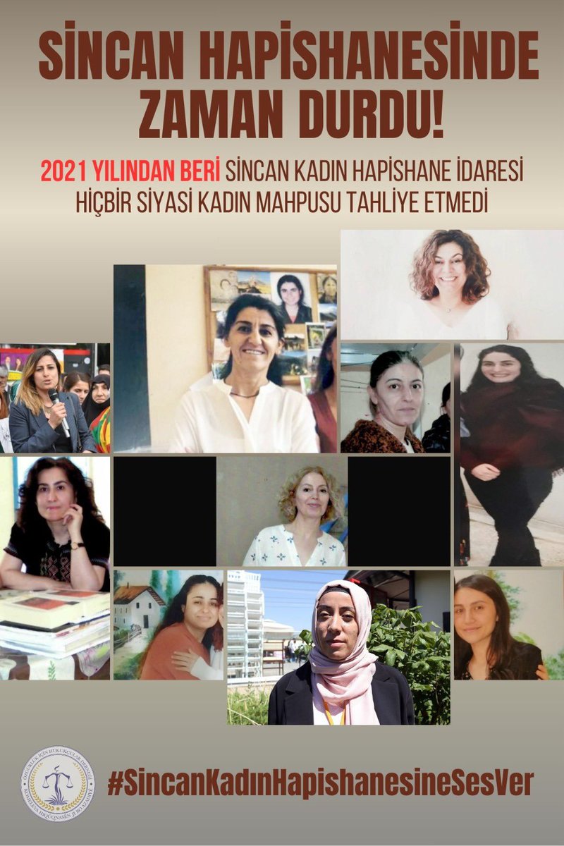 Sincan Kadın Hapishanesindeki siyasi kadın mahpuslar yasal tahliye sürelerini doldurmuş olmalarına rağmen yalnızca İdare ve Gözlem Kurulunun gerekçesiz ve keyfi kararlarıyla tahliye edilmiyor. #SincanKadınHapishanesineSesVer
