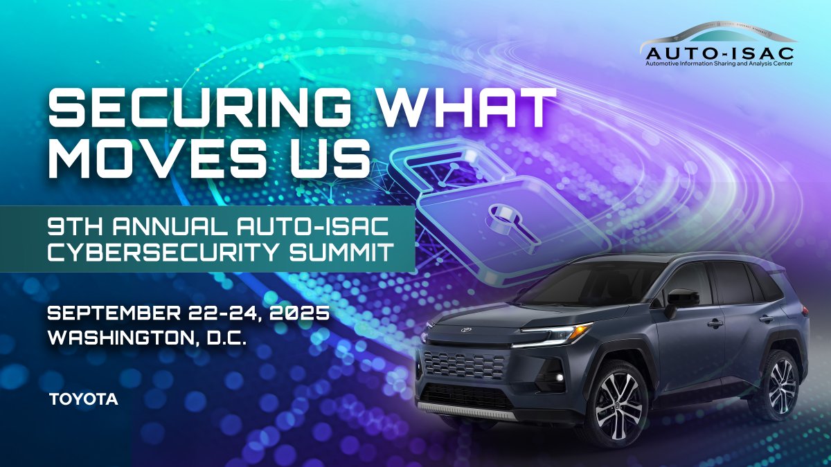 The Auto-ISAC invites you to attend their 9th Annual Cybersecurity Summit on September 22–24 in Washington, D.C.! Learn more about the event and register here: hubs.la/Q03HRHLD0