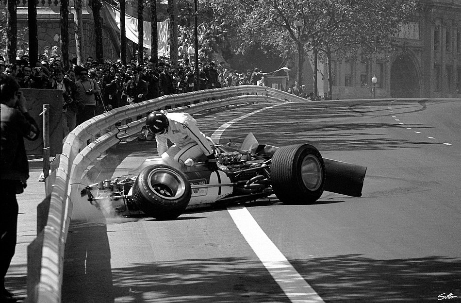 Graham Hill (Lotus-Cosworth 49B) Montjuïc 1969