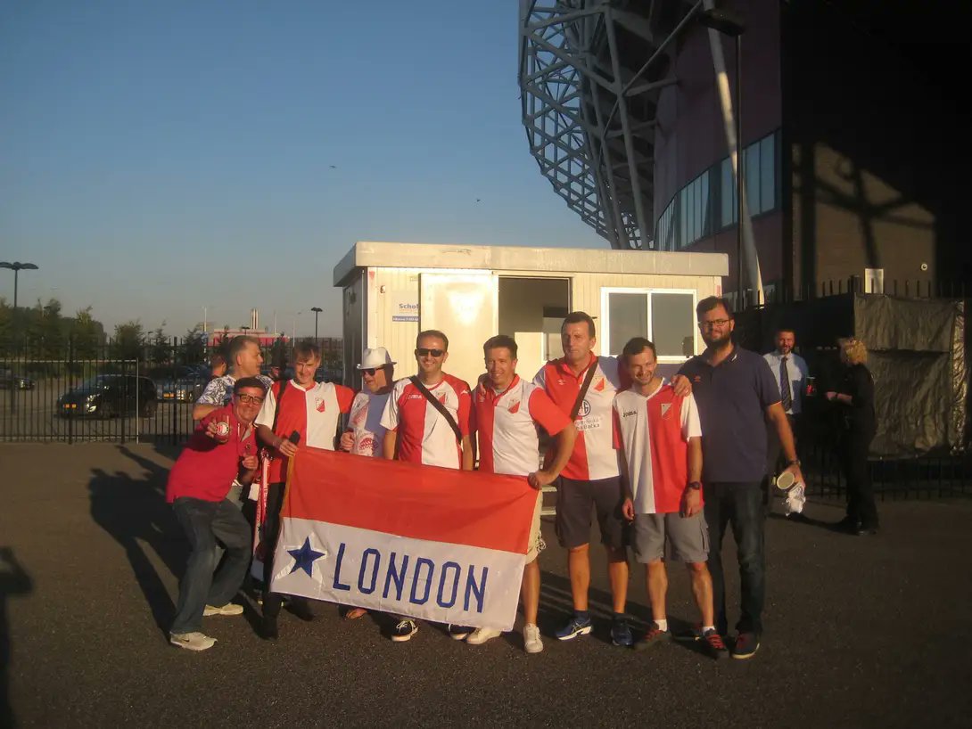 Amsterdam 25/08/2016

FC #Vojvodina fans from London. 

On the game against <a href="/AZAlkmaar/">AZ</a> in <a href="/EuropaLeague/">UEFA Europa League</a> playoffs (0:0) #AzAlkmaar