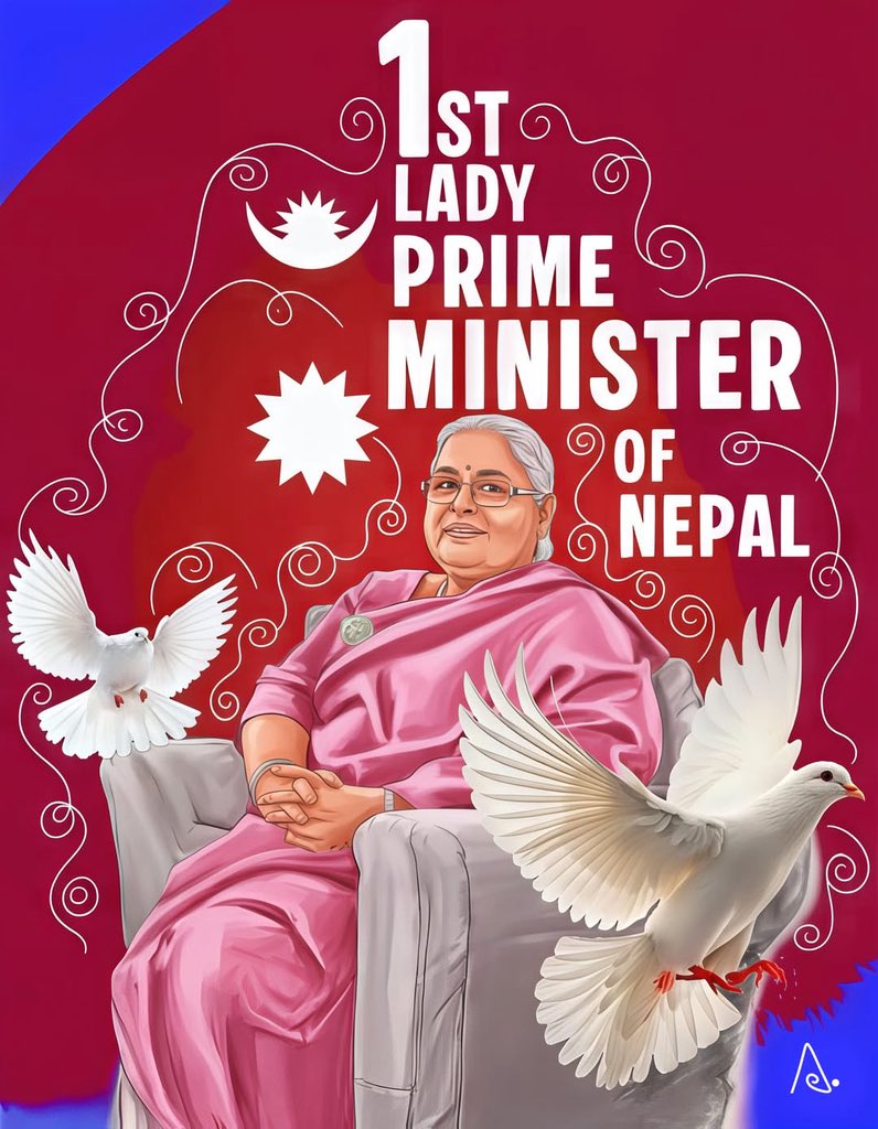 Wow! Many Congratulations to our first ever Lady PM. This is a moment of pride for all of us. Now one day I can tell my daughter there is hope for you to lead this country… 🙏🫡🇳🇵#BaliyoNepal