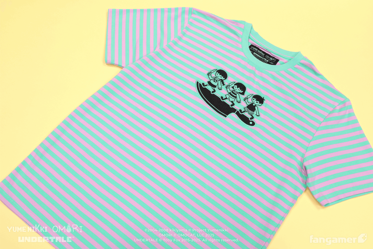 A closer look at the Knife Kid shirt, designed for UNDERTALE's
