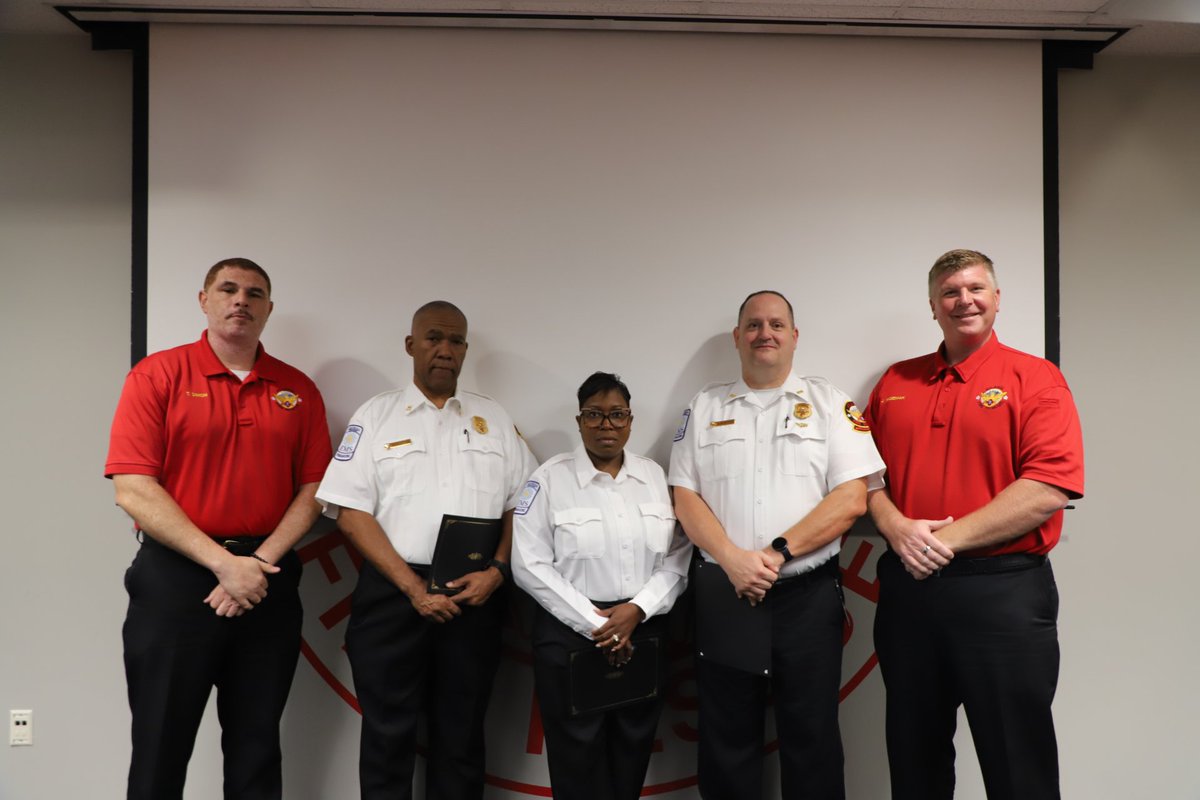 #AFRD presented challenge coins to the new leaders of the paramedic program.

In the middle of a 6 month cohort, they updated the program, boosted grades, achieved the best first-attempt pass rate in over a decade, and earned full accreditation.

This is #OneSafeCity in action.