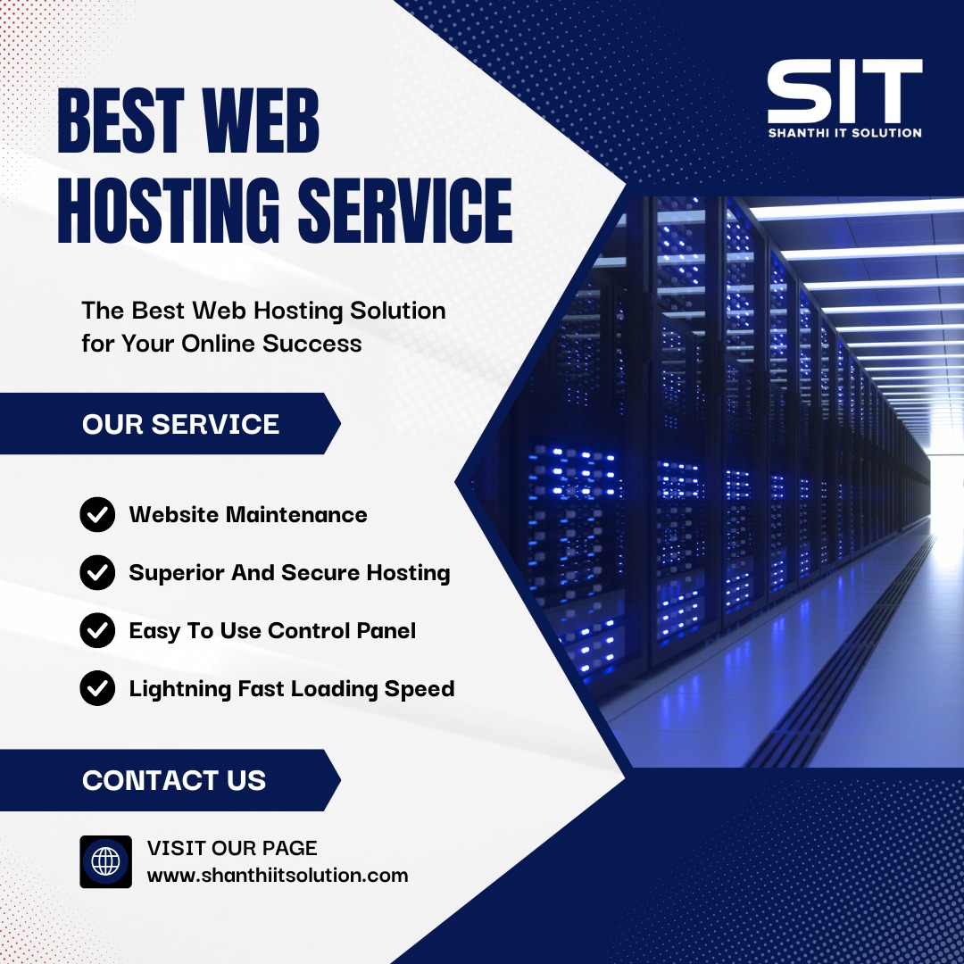 it_shanthi's tweet image. 🌐 Power up your online presence with the Best Web Hosting Service from SIT – Shanthi IT Solution 🚀✨
.
@it_shanthi 
.
#WebHosting #BestWebHosting #SecureHosting #FastLoading #WebsiteSolutions #BusinessGrowth #DigitalSuccess #WebsiteMaintenance #SIT #shanthiitsolution