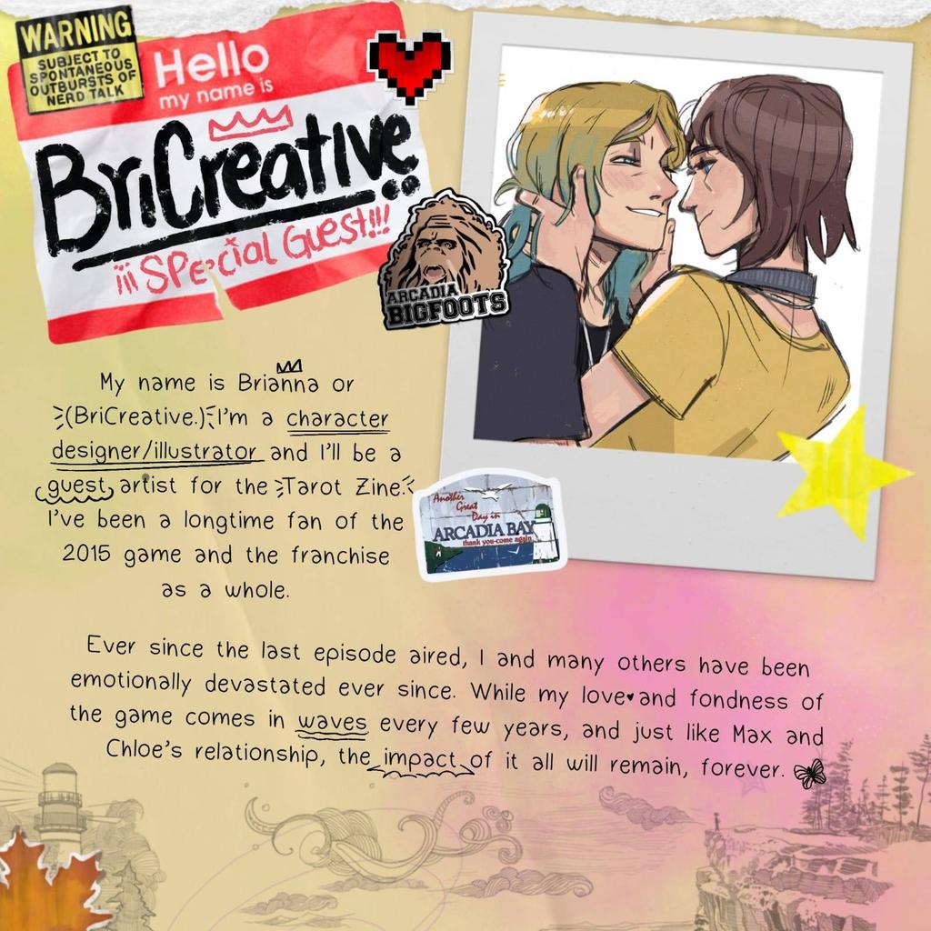 Introducing our first Special Guest: <a href="/BriCreative20/">Bri - COMMS OPEN</a> ✨✨✨

#lifeisstrange #lis #lifeisstrangetarot #fanzine #zine