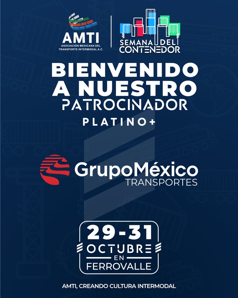 Con aliados como <a href="/GMexico_Prensa/">Grupo México Prensa</a> el transporte intermodal sigue avanzando y alcanzando nuevos horizontes
 
¡Gracias por su apoyo como patrocinador Platino Plus en la Semana del Contenedor! 

#amti #patrocinador #semanadelcontenedor #contenedor #ferrovalle #conferencias
