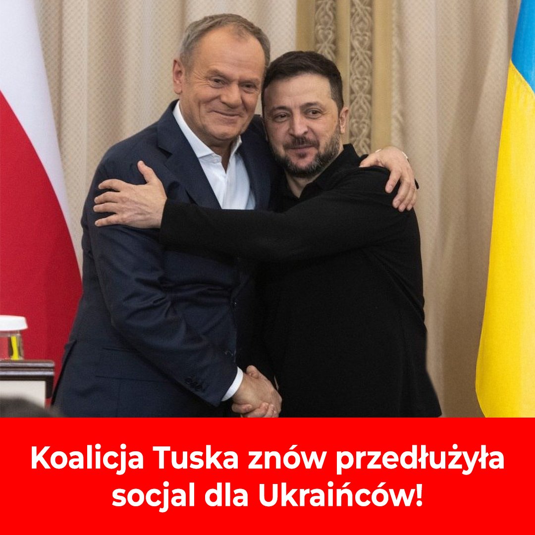 Udostępniajcie, bo oni znowu to zrobili❗Mimo weta prezydenta Nawrockiego koalicja Tuska raz jeszcze przegłosowała ustawę przedłużającą 800+ i darmową ochronę zdrowia dla Ukraińców oraz głosowała przeciwko karaniu za banderyzm❗

W przeciwieństwie do Polaków Ukraińcy wciąż nie