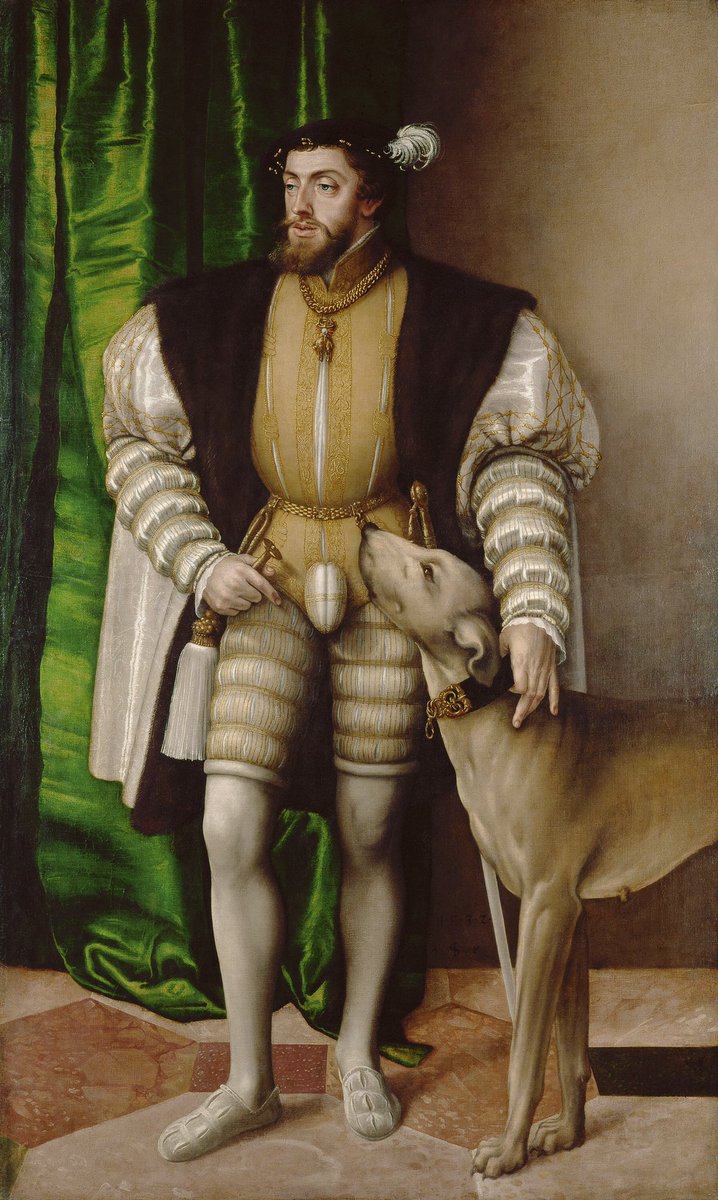 Emperor Charles V (1500-1558) with his English water dog  Jakob Seisenegger, 1532  (Kunsthistorisches Museum Wien)