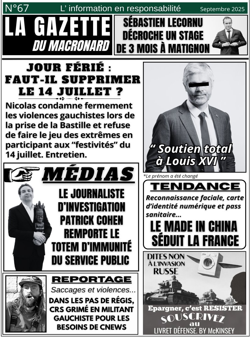 🔔Les amis, la Une de la Gazette. En responsabilité.