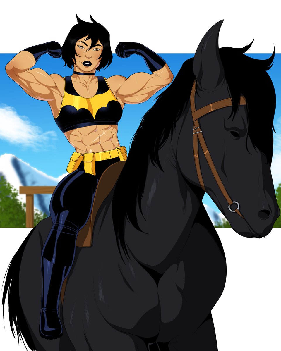 Dylan Macri, commissions open (@dylan_macri) on Twitter photo Batgirl on a horse piece for a member! 
T0pless alt up for P@rons Batgirl on a horse piece for a member! 
T0pless alt up for P@rons