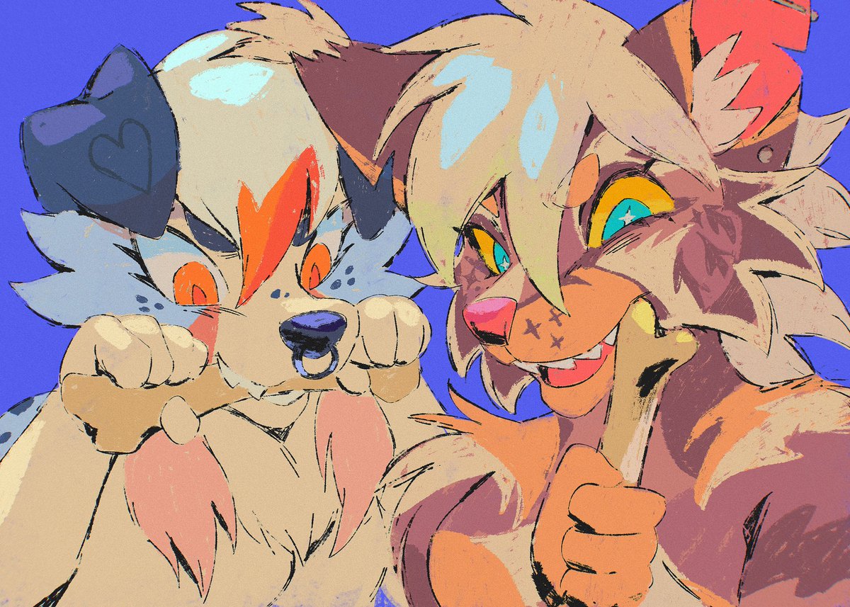 real dog girls chew bones together 💕