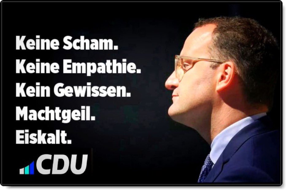 Jeder Tag, indem ein Spahn im Amt ist, ist ein beschämender Tag für die ganze Demokratie😌