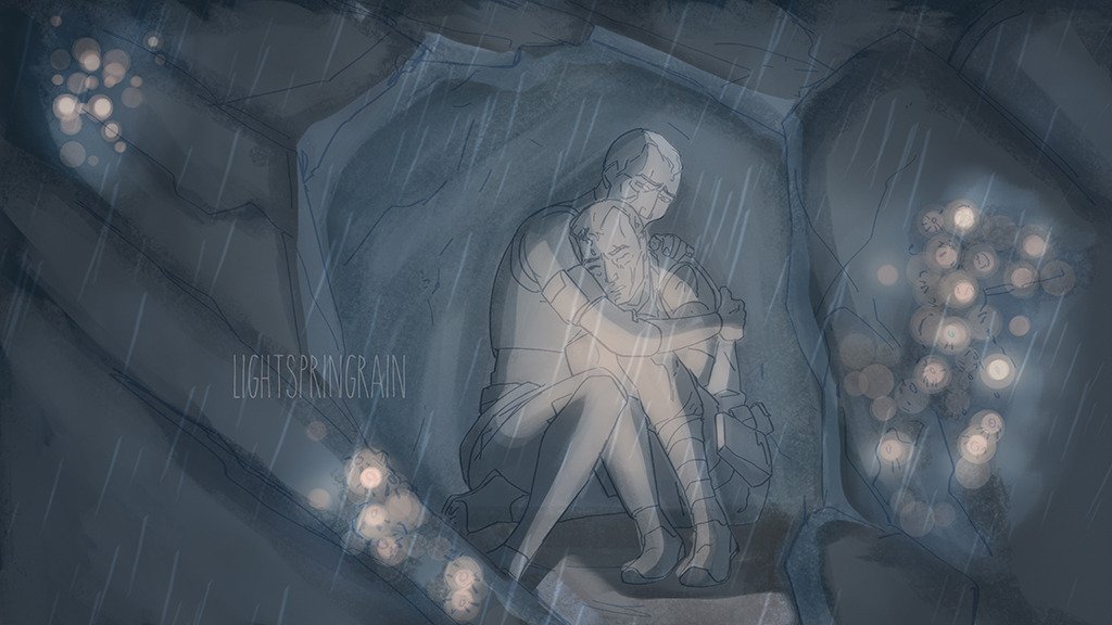 LiteSpringRain's tweet image. Panels for Chapter 14: The Light We Cast. I've been inking and painting non-stop. Hope you like! 
#fanart #fanfiction

Sketches done by @Collophora. Concepts and colors done by me.