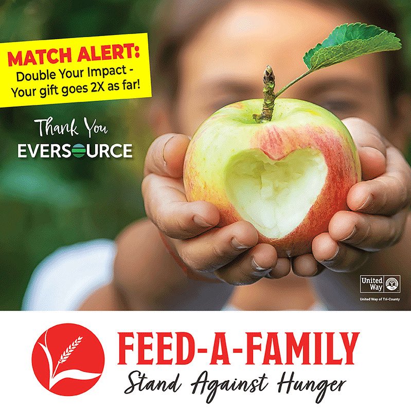 uwoftc's tweet image. 🚨DONATE TODAY TO HELP US FEED THE HUNGRY! 🚨 Your gift will go 2X as far thanks to a match by @EversourceMA. Help us #StandAgainstHunger this September! 🥖🍎 uwotc.org/feed